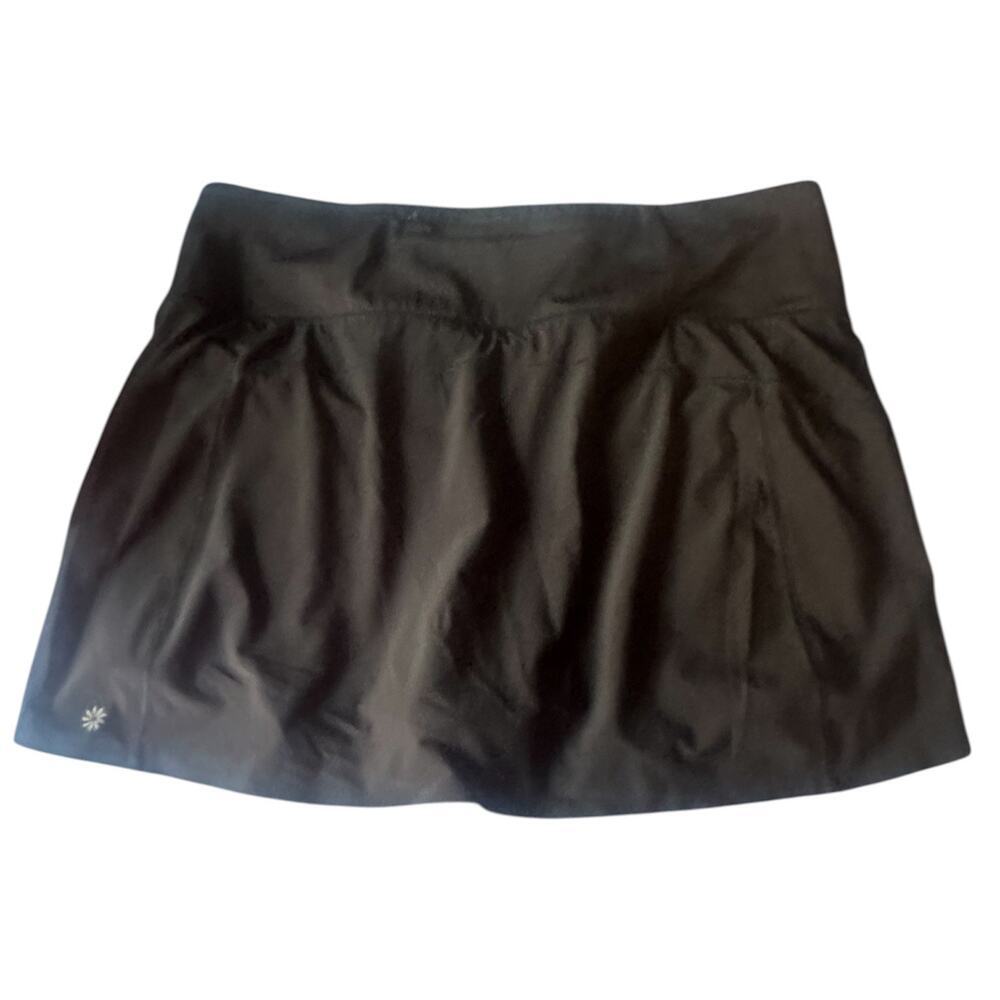 Athleta Black Run With It Athletic Skort Size 1X Built-In Shorts Pockets Active